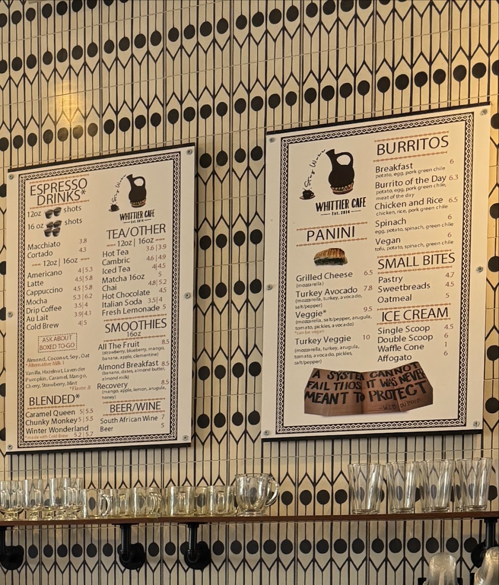 Whittier Cafe Menu - Image 2